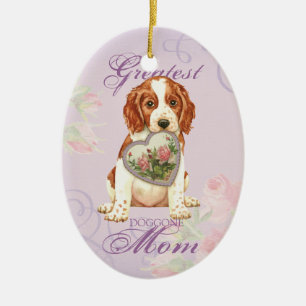 Ornamento De Cerâmica Welsh Springer Spaniel Heart Mãe