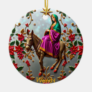 Ornamento De Cerâmica WENDY ~ Mary no Donkey ~