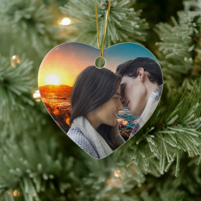 Ornamento De Cerâmica We're Engaged Personalized Ornament Heart Keepsake (Árvore)