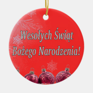 Ornamento De Cerâmica Wesołych Świąt…! Feliz Natal no wf polonês