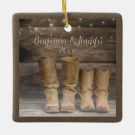 Ornamento De Cerâmica West Cowboy Boots Russo Barn Monograma