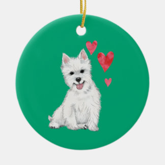 Ornamento De Cerâmica West Highland Terrier Customizable Westie