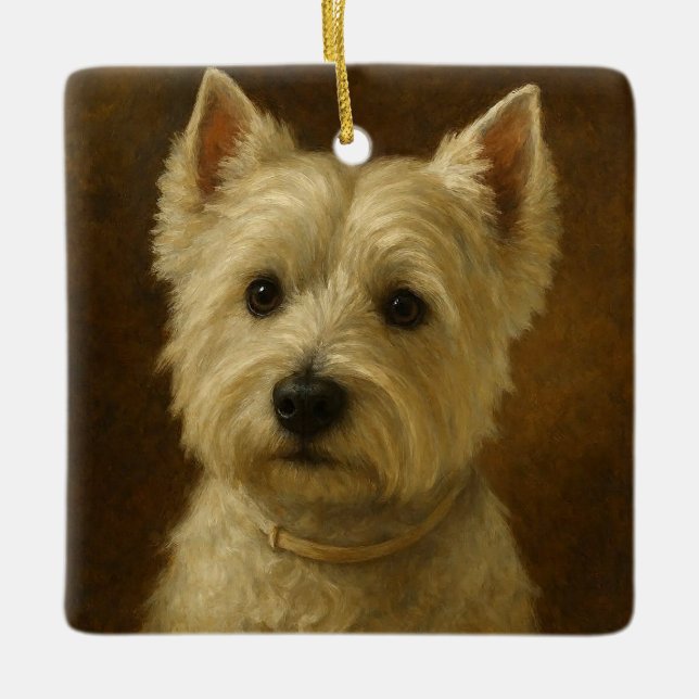 Ornamento De Cerâmica West Highland White Terrier (Frente)