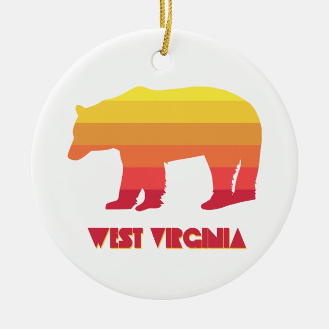 Ornamento De Cerâmica West Virginia Bear (Frente)