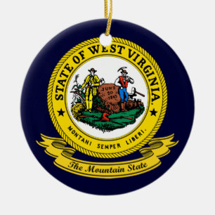 Ornamento De Cerâmica West Virginia Seal