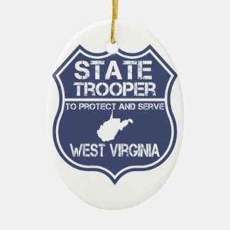 Ornamento De Cerâmica West Virginia State Trooper Protect and Serve