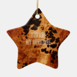 Ornamento De Cerâmica Western Brown Cowhide