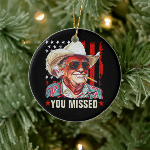 Ornamento De Cerâmica Western Trump Cowboy Você Perdeu Trump 2024