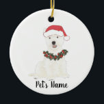 Ornamento De Cerâmica Westie Highland Terrier personalizado<br><div class="desc">Faça a lista legal este ano com um ornamento do seu elfo favorito do westie!</div>