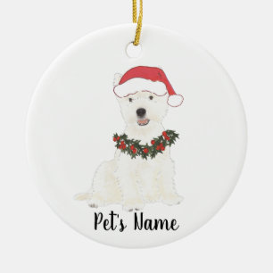 Ornamento De Cerâmica Westie Highland Terrier personalizado
