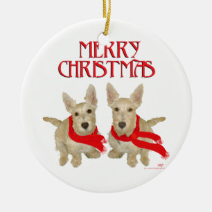 Ornamento De Cerâmica Wheaten Scottish Terrier Natal