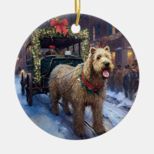 Ornamento De Cerâmica Wheaten Terrier Christmas Fesason