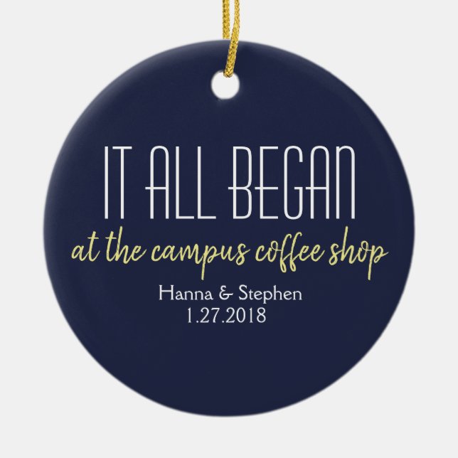Ornamento De Cerâmica Where it All Began Love Story (Frente)