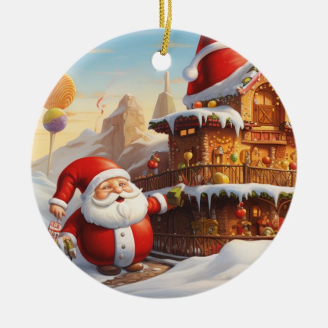 Ornamento De Cerâmica Whimsic Papai Noel 4 (Frente)