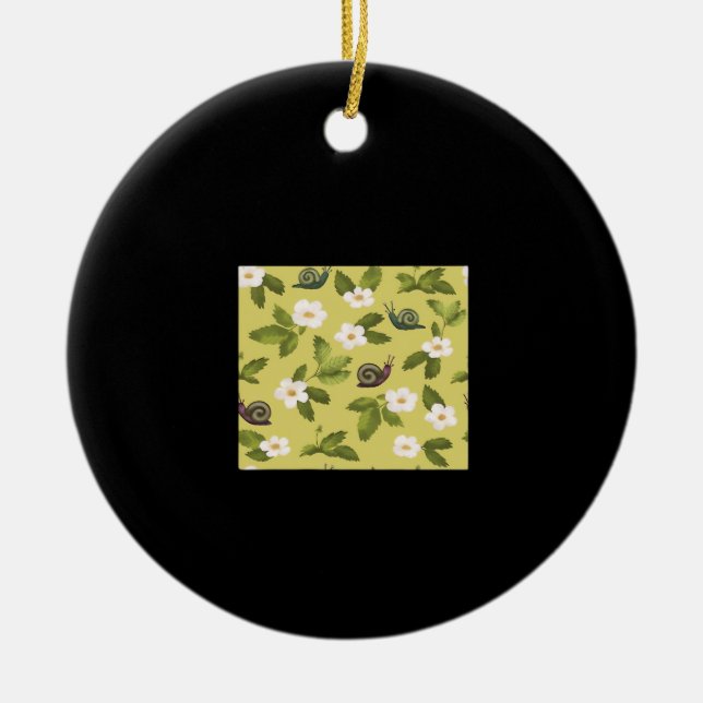 Ornamento De Cerâmica Whimsigoth Snail Classic (Frente)