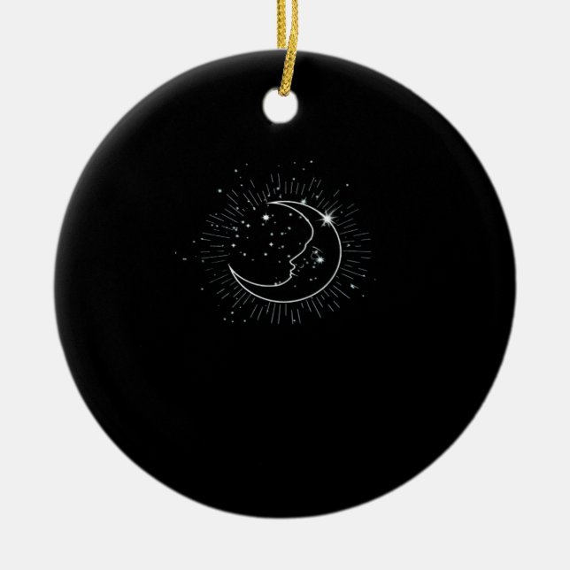 Ornamento De Cerâmica Whimsigoth Starry Night Won Witchy Classic (Frente)