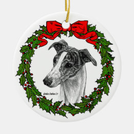 Ornamento De Cerâmica Whippet Dog Art de Glenda S. Harlan