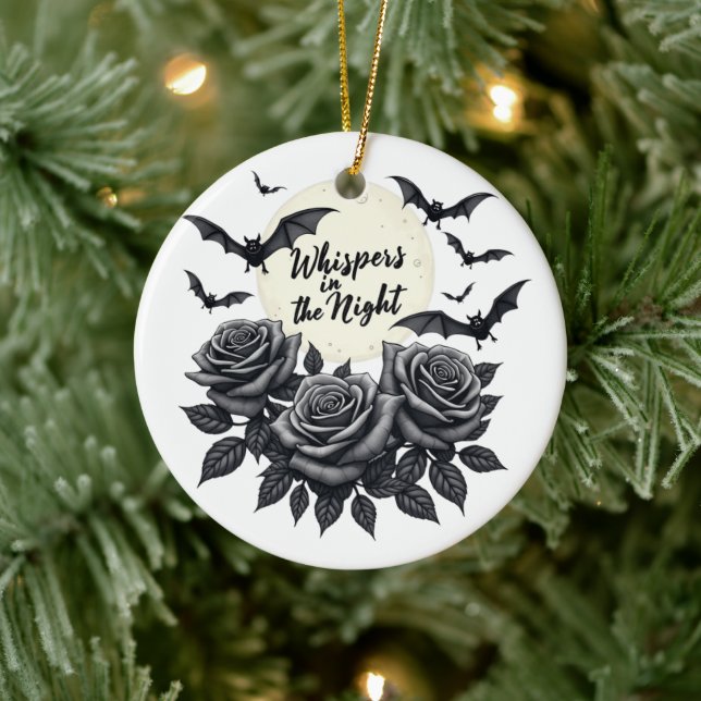 Ornamento De Cerâmica Whispers in the Night - Gothic Full Moon Ornament (Árvore)