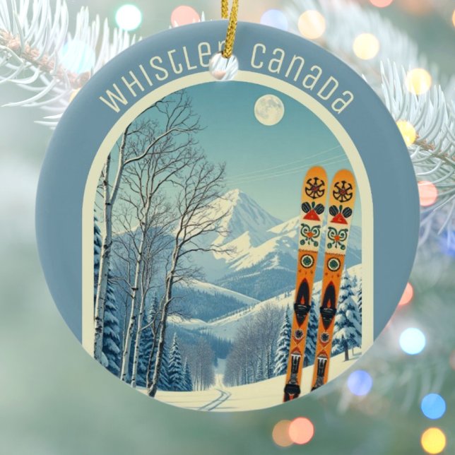 Ornamento De Cerâmica Whistler British Columbia Canada ski souvenir  (Criador carregado)