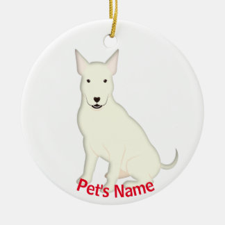 Ornamento De Cerâmica White English Bull Terrier
