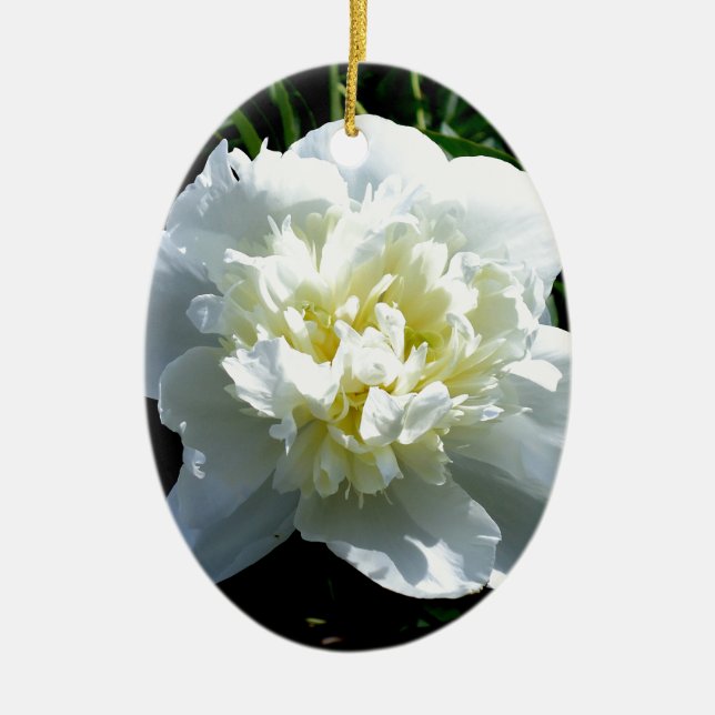 Ornamento De Cerâmica White Peony (Frente)