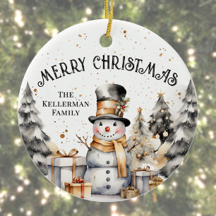 Ornamento De Cerâmica White Winter Feliz Natal