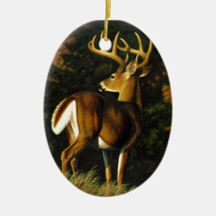 Ornamento De Cerâmica Whitetail Deer Trophy Buck Hunting