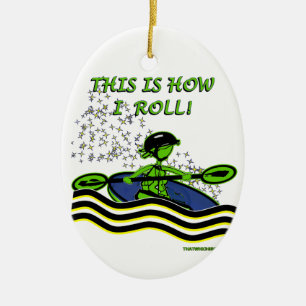 Ornamento De Cerâmica Whitewater Kayak Roll