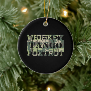 Ornamento De Cerâmica Whkey Tango Foxtrot WTF Camuflagem Verde