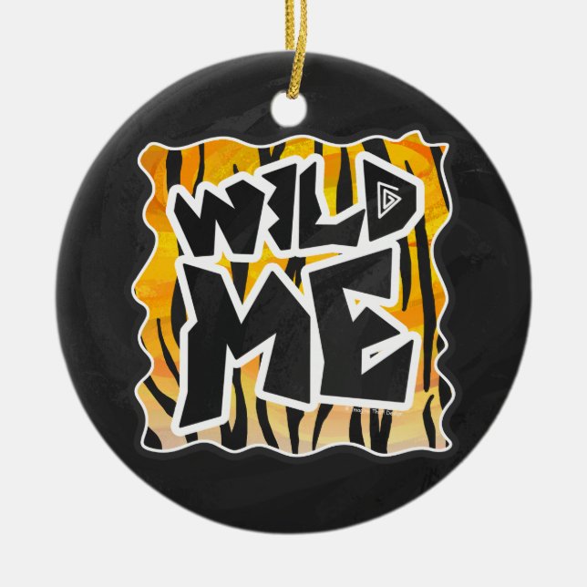 Ornamento De Cerâmica Wild Me Tiger Orange and Black (Frente)