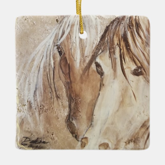 Ornamento De Cerâmica "Wild Spirit" Mustang Ceramic Ornament (Frente)