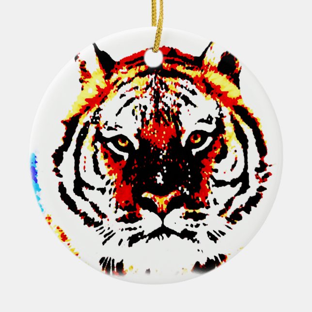 Ornamento De Cerâmica Wild Tiger (Frente)