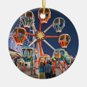 Ornamento De Cerâmica Wildwood NJ – Passeio de Balão Corrida à Noite