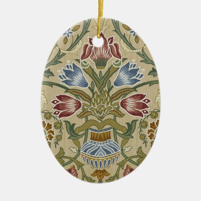 Ornamento De Cerâmica William Morris Brocade Floral Wallpaper Padrão (Frente)