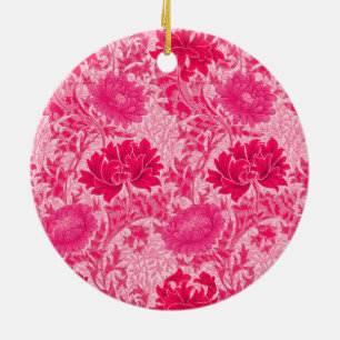 Ornamento De Cerâmica William Morris Chrysanthemums, Fuchsia Pink
