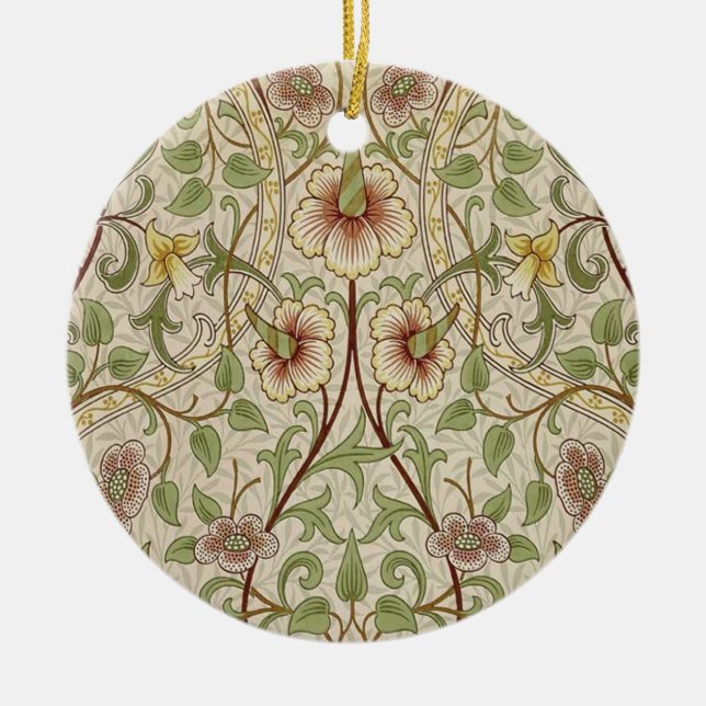 Ornamento De Cerâmica William Morris Daffodil Classic Flower Wallpaper (Frente)