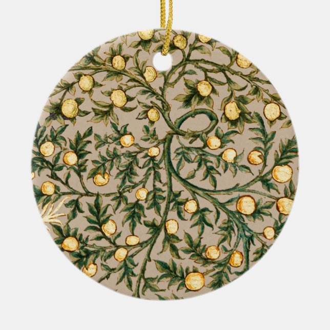 Ornamento De Cerâmica William Morris Floral Fruta Garden Flower Classic (Frente)
