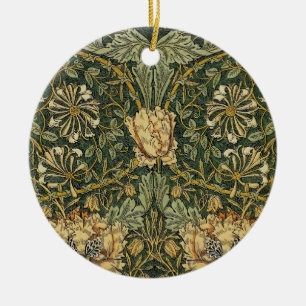 Ornamento De Cerâmica William Morris Honeysuckle Green Floral