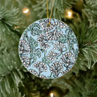 Ornamento De Cerâmica William Morris Jasmine e deixa o padrão