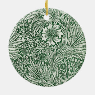 Ornamento De Cerâmica william morris marigold verde floral flor