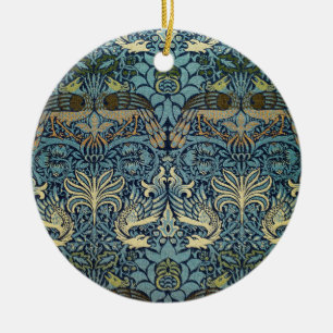 Ornamento De Cerâmica William Morris Pavão e Dragão Tecido Desenho