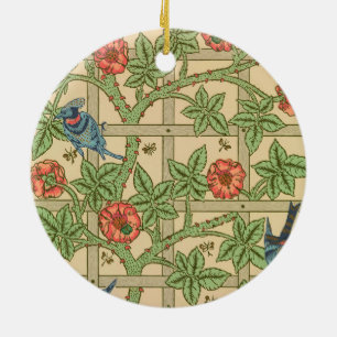 Ornamento De Cerâmica William Morris Trellis Inglês Design Floral
