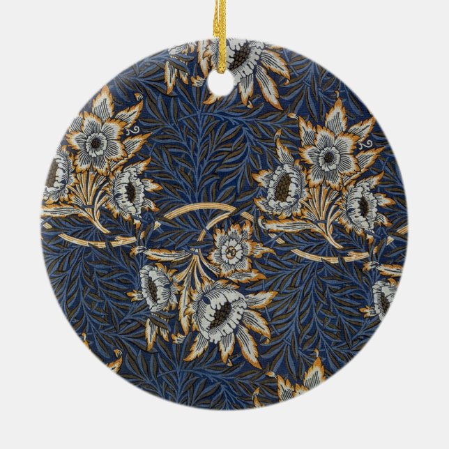 Ornamento De Cerâmica William Morris Tulip Willow Blue Patterno (Traseira)