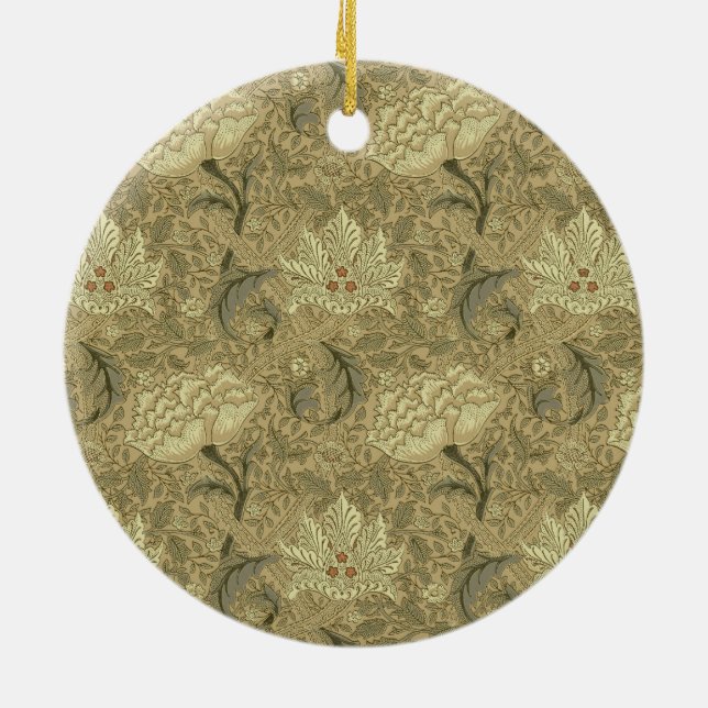 Ornamento De Cerâmica William Morris Windrush Wallpaper Pattern (Traseira)
