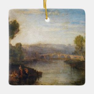 Ornamento De Cerâmica William Turner - Vista da Colina e da Ponte de Ric
