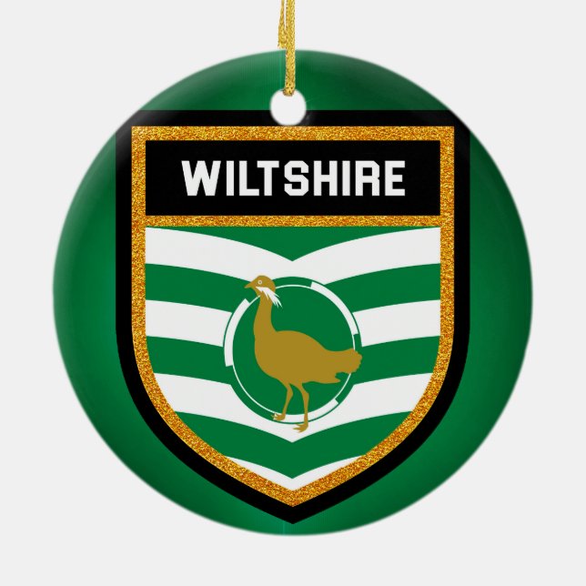 Ornamento De Cerâmica Wiltshire Flag (Traseira)