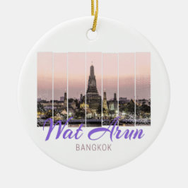 Ornamento De Cerâmica Win Arun Temple Bangkok Tailândia Sunset Souvenir