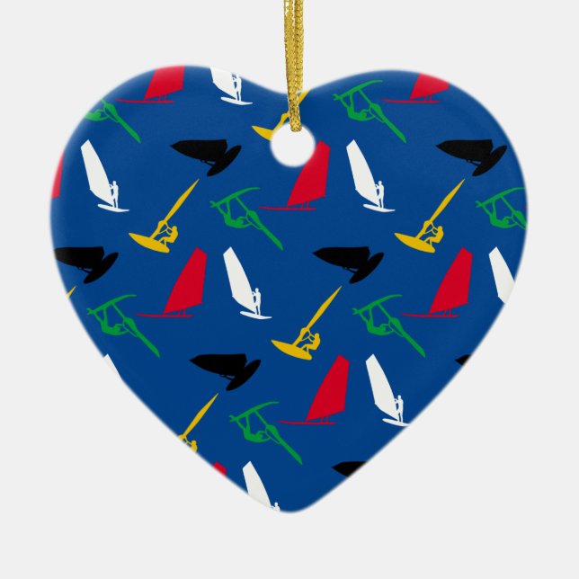 Ornamento De Cerâmica Windsurfing (Frente)