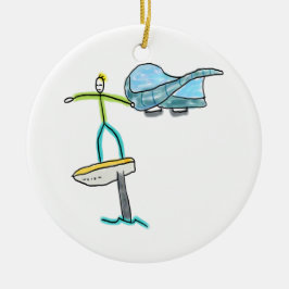 Ornamento De Cerâmica Wing Foiling Stickman