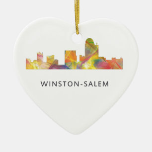 ORNAMENTO DE CERÂMICA WINSTON - SKYLINE DE SALEM, NTH CAROLINA -